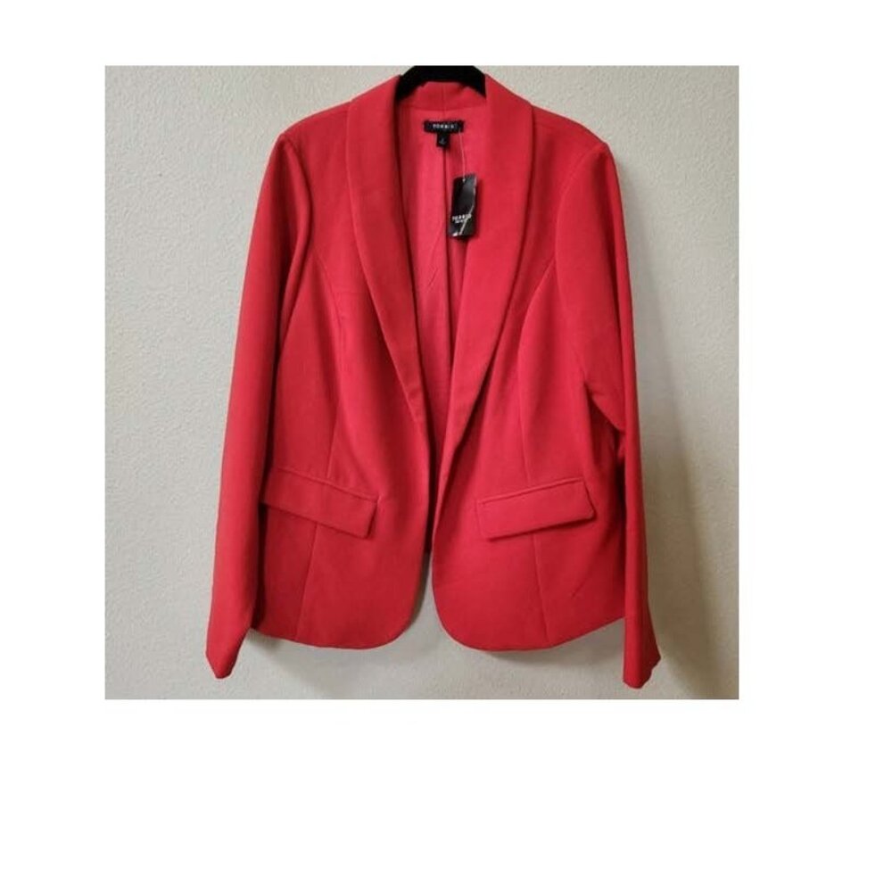 EUC Torrid Women's Open Front Blazer in Classic Red Size 2X